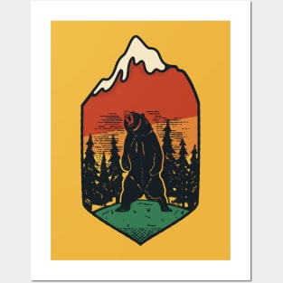 Cool Retro Bear Apparel Posters and Art